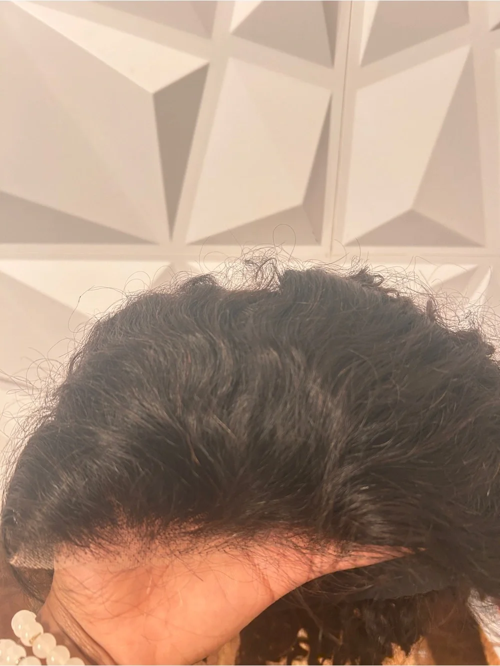 Long Deep Wave Black Lace Front Wig with Natural Hairline